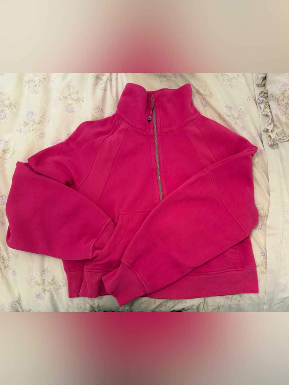 lululemon athletica Hot Pink Half-Zip Pullover Sweatshirt